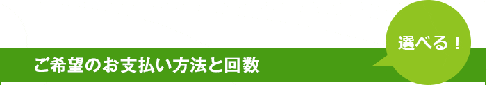 ご希望のお支払い方法と回数