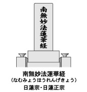 南無妙法蓮華経（なむみょうほうれんげきょう）日蓮宗・日蓮正宗