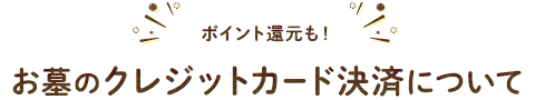 ポイント還元も！お墓のクレジットカード決済について